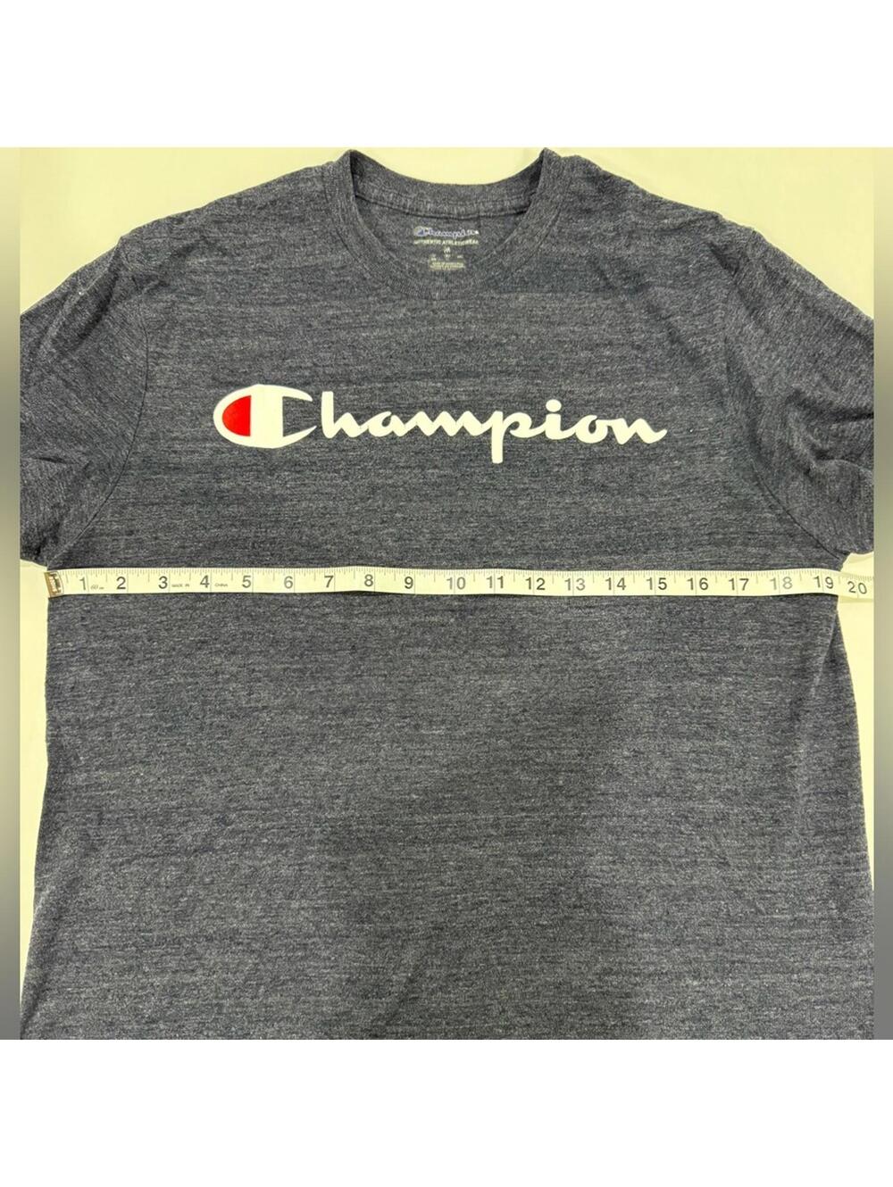 Champion Navy Heather Graphic Tee Medium Sporty Short Sleeve T-shirt Size Medium - Picture 6 of 7